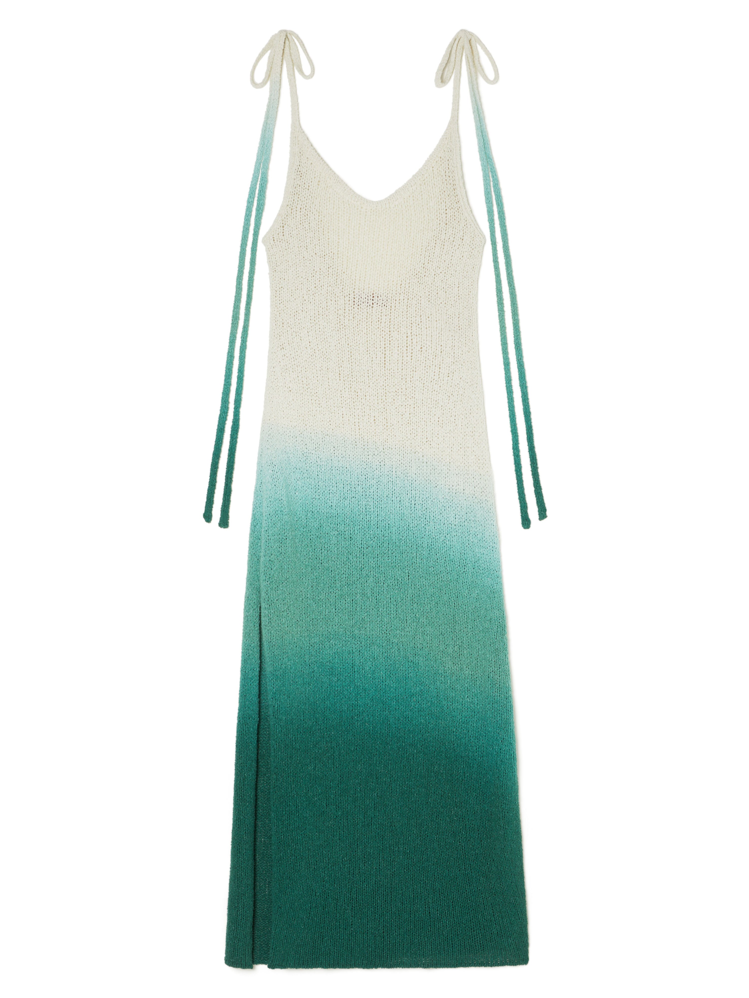 Alanui Wave Bloom Dress Green Tide-Chalk LWHI05DR26KNI001