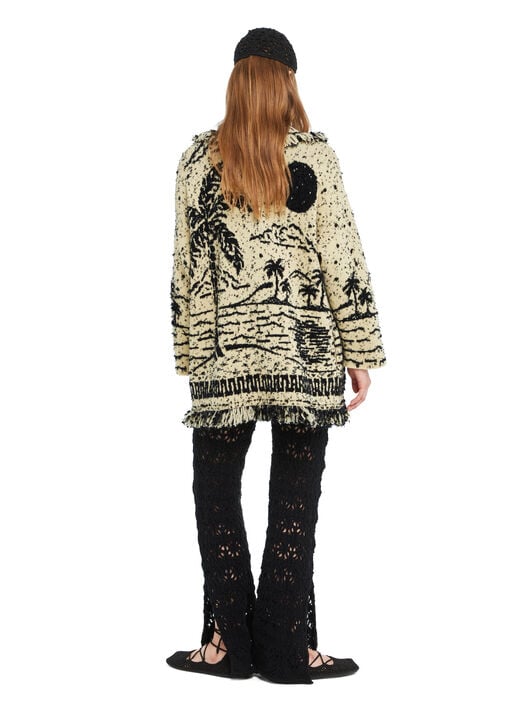 Alanui Ocean Whispers Cardigan Sunlight-Deep Blue LWHB064R26KNI007