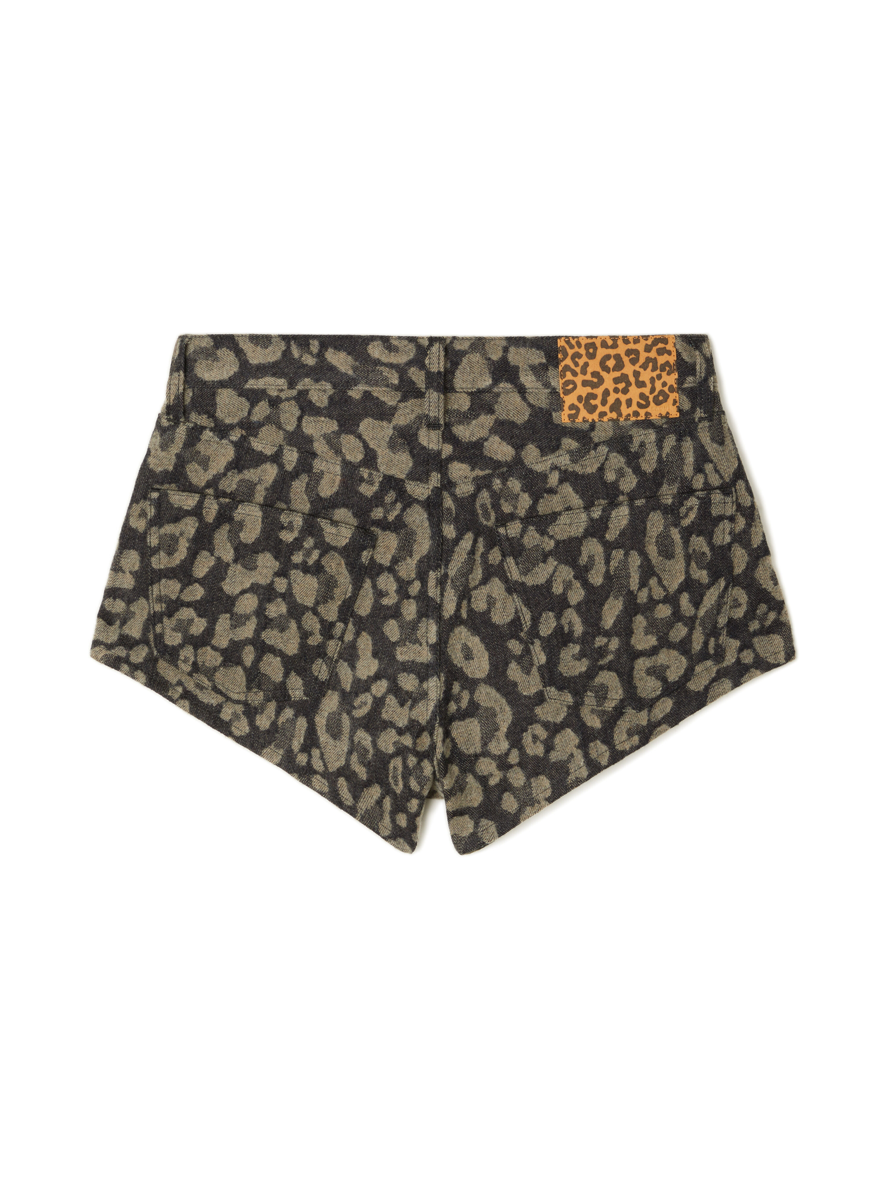 Alanui Seattle Jungle Denim Shorts Ardesia-Dark Dust LWYC009E25DEN001