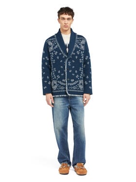 Alanui Bandana Jacquard Cardigan Midnight-Multicolor