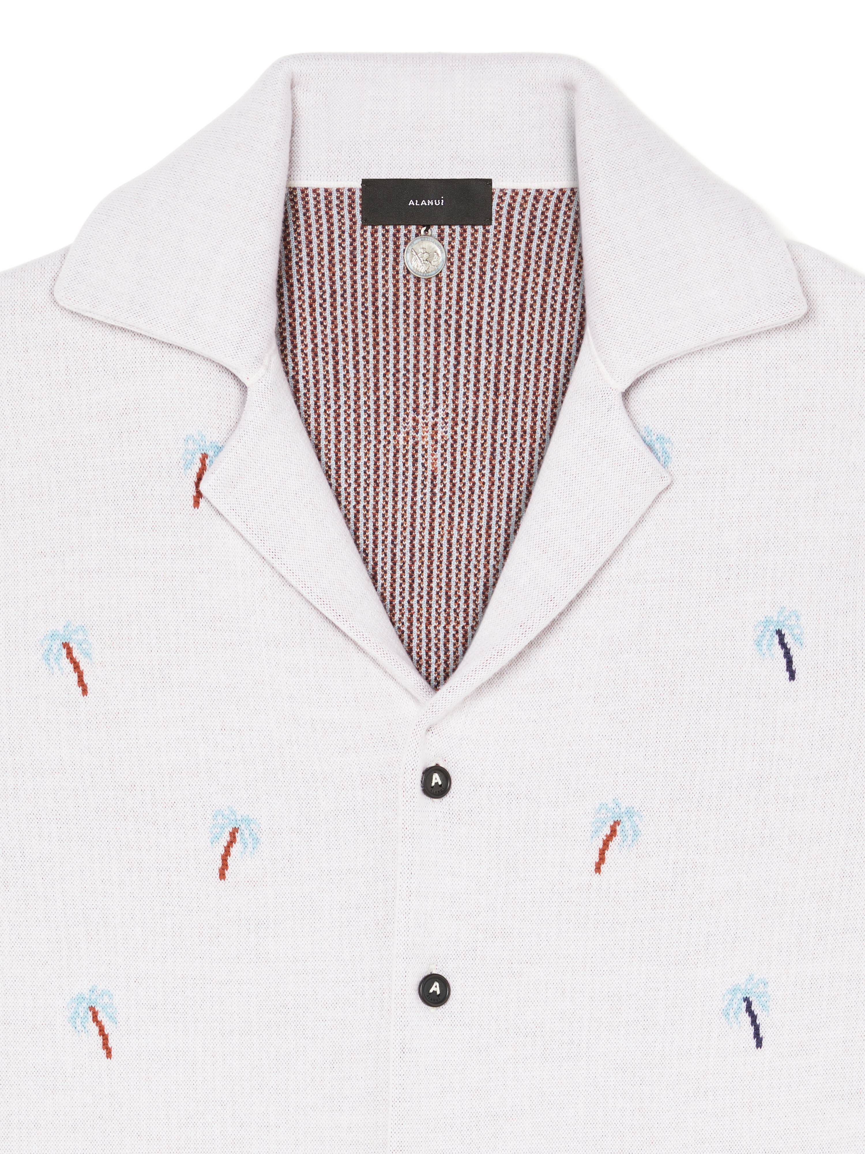 Alanui The Tale Of Hawaiian Shirt Chalk-Sky Blue LMHY004R25KNI001
