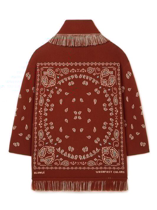 Alanui Bandana Jacquard Cardigan Harissa-New Sage LWHB064R26KNI030 Alanui Bandana Jacquard Cardigan Harissa-New Sage LWHB064R26KNI030