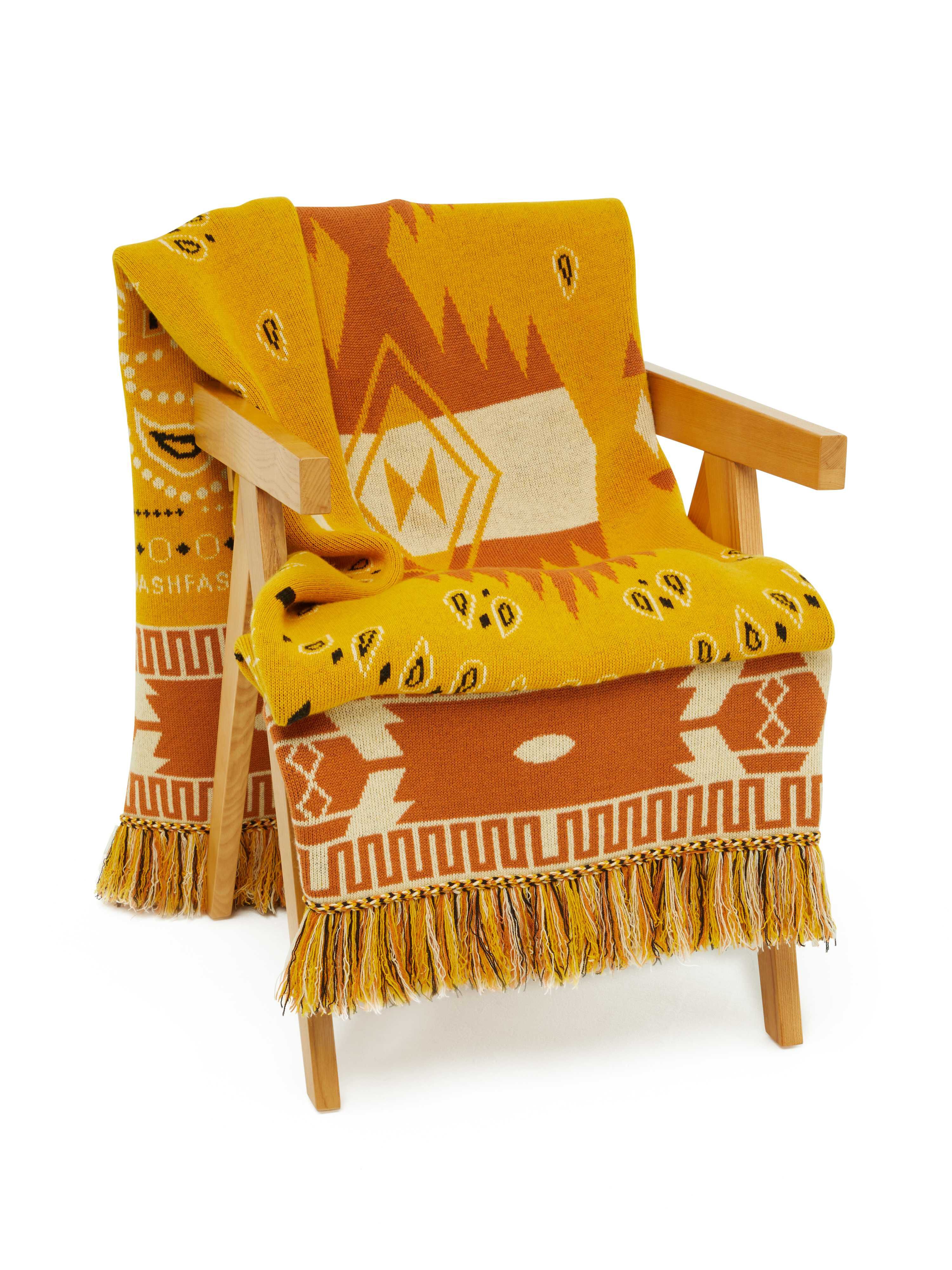 Alanui Bandana Jacquard Blanket Curcuma/Gold LWRO002R24KNI002
