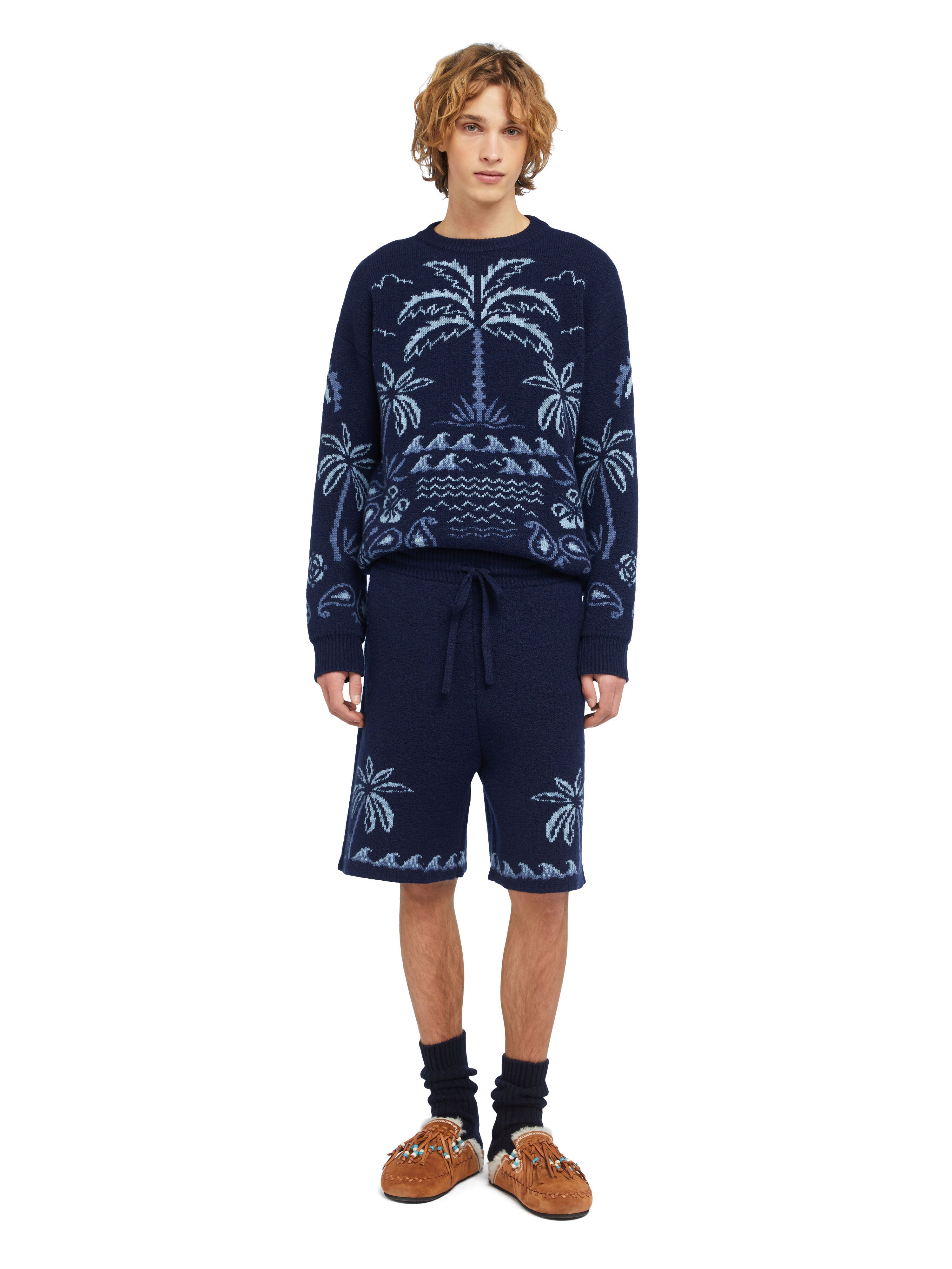 Alanui Glimpse Of Eden Shorts Midnight-Denim LMHM004E25KNI002
