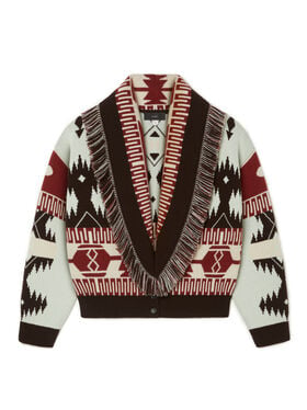 Alanui Icon Jacquard Cardi-Bomber Wave-Sandal Wood