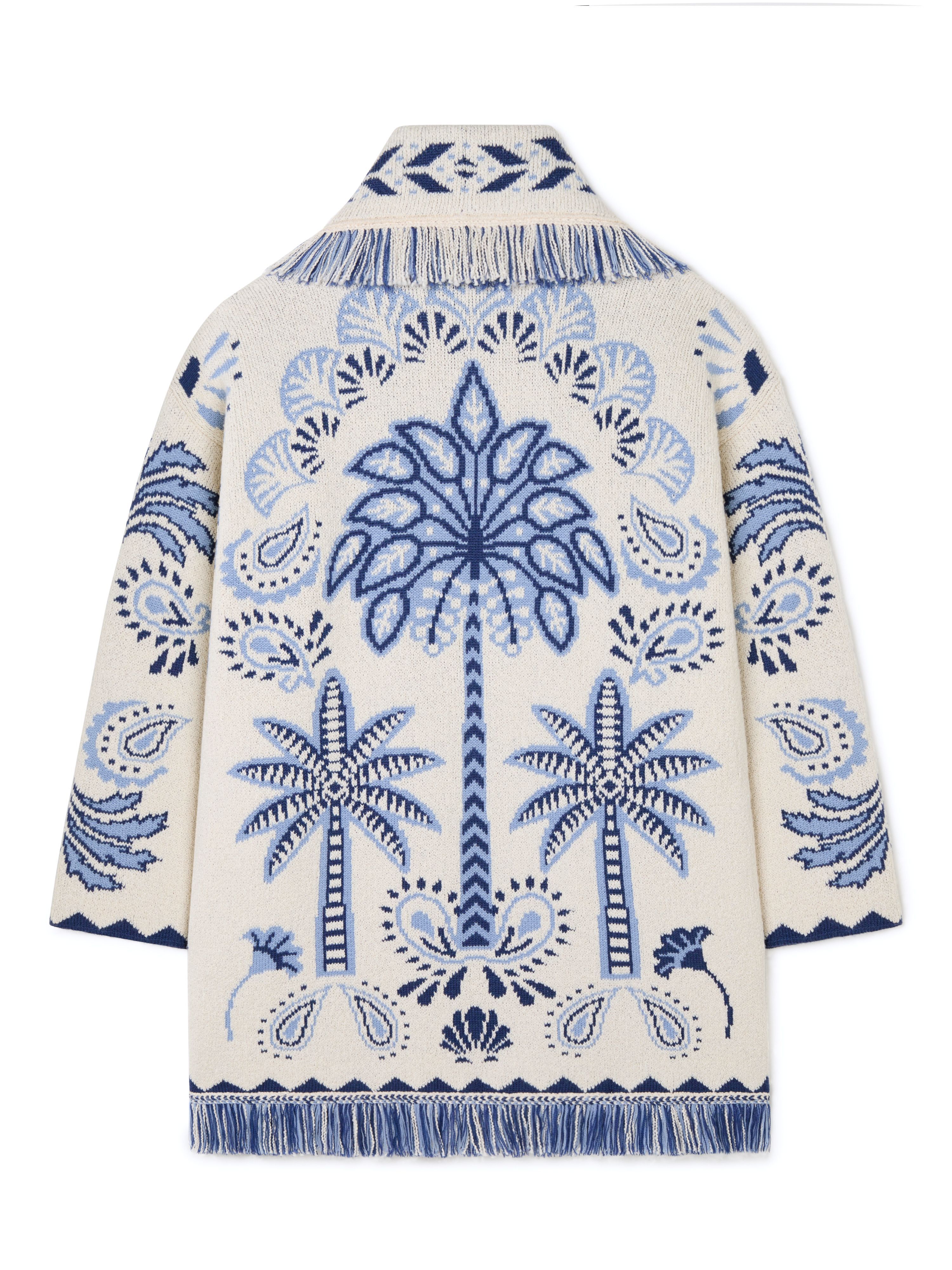 Alanui Wild Wonder Foulard Cardigan Chalk-Indigo LWHB064R25KNI005