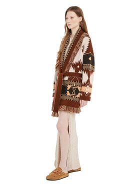 Alanui Icon Jacquard Cardigan Chalk-Pecan
