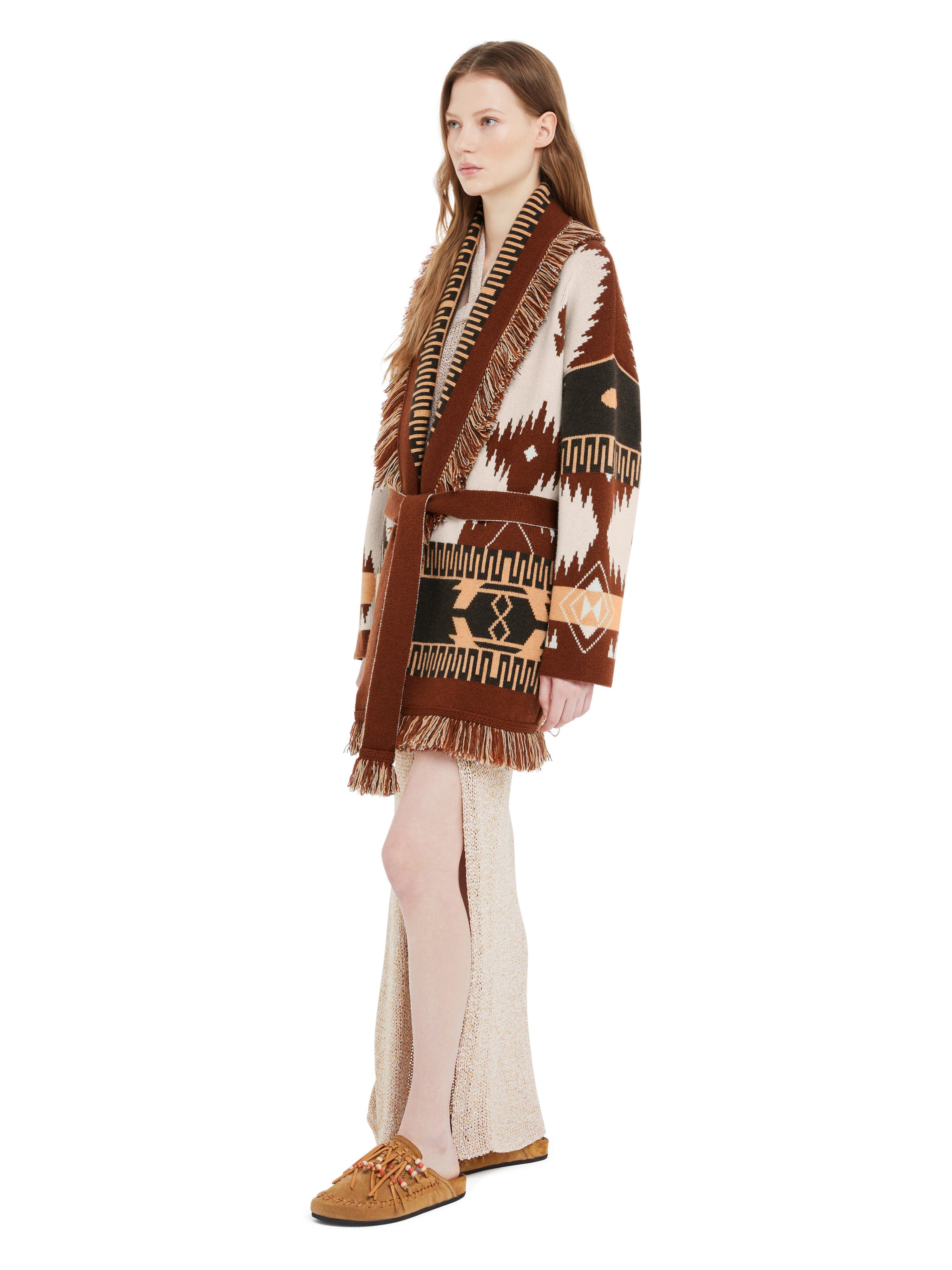 Alanui Icon Jacquard Cardigan Chalk-Pecan LWHB064R25KNI004