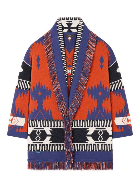 Alanui Icon Jacquard Cardigan Furnace-Indigo LWHB064R25KNI004