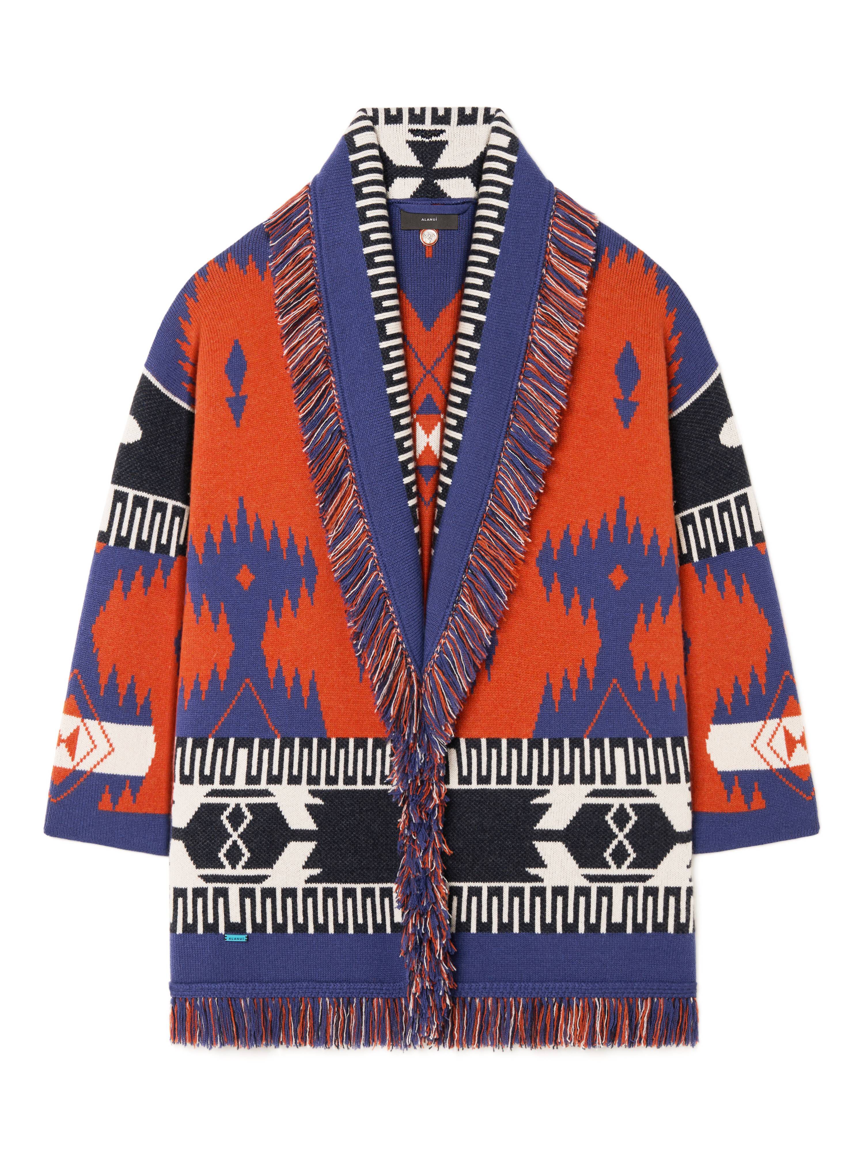 Alanui Icon Jacquard Cardigan Furnace-Indigo LWHB064R25KNI004
