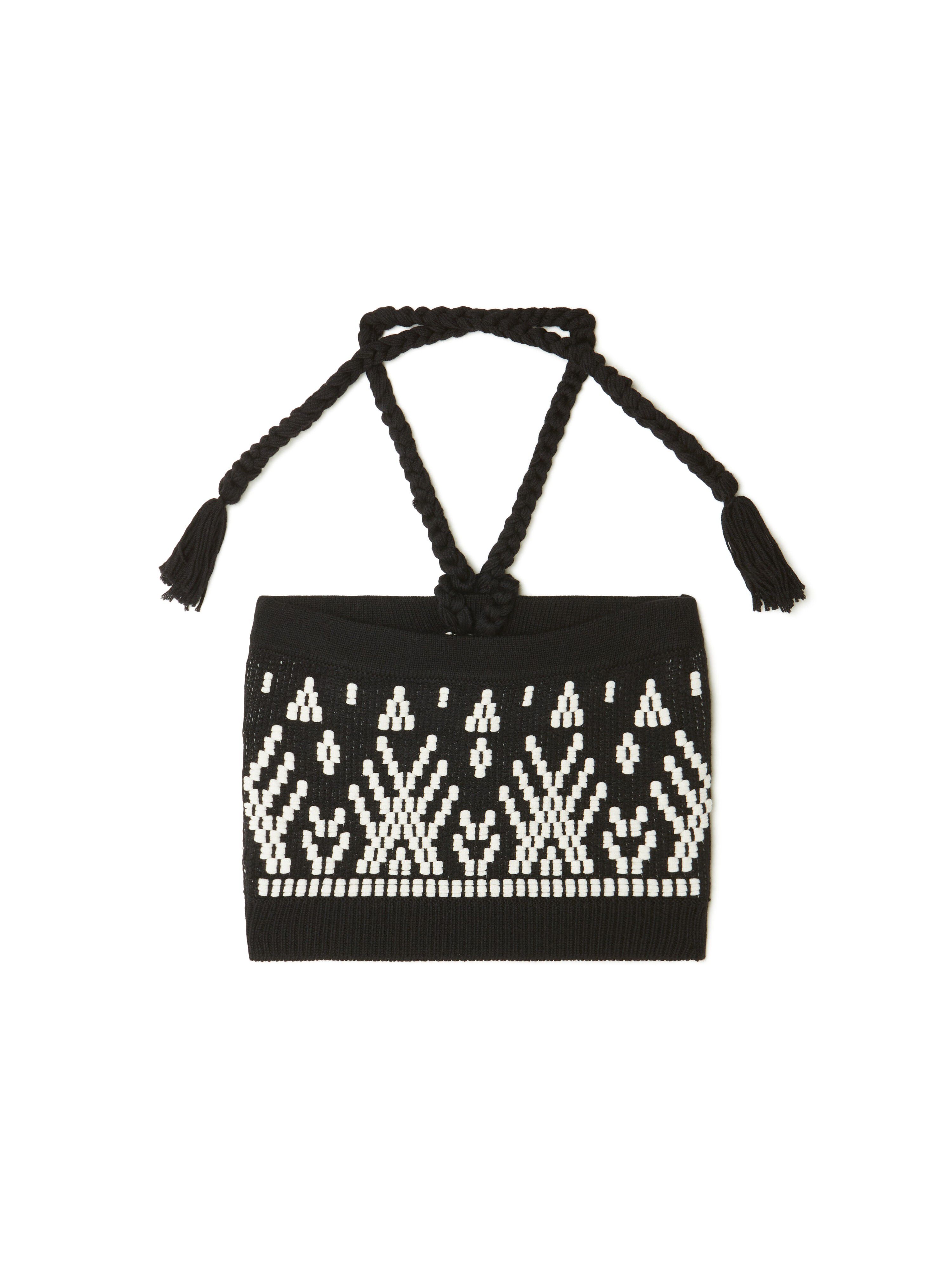 Alanui Jungle Beat Top Black-White LWHT00AR25KNI001