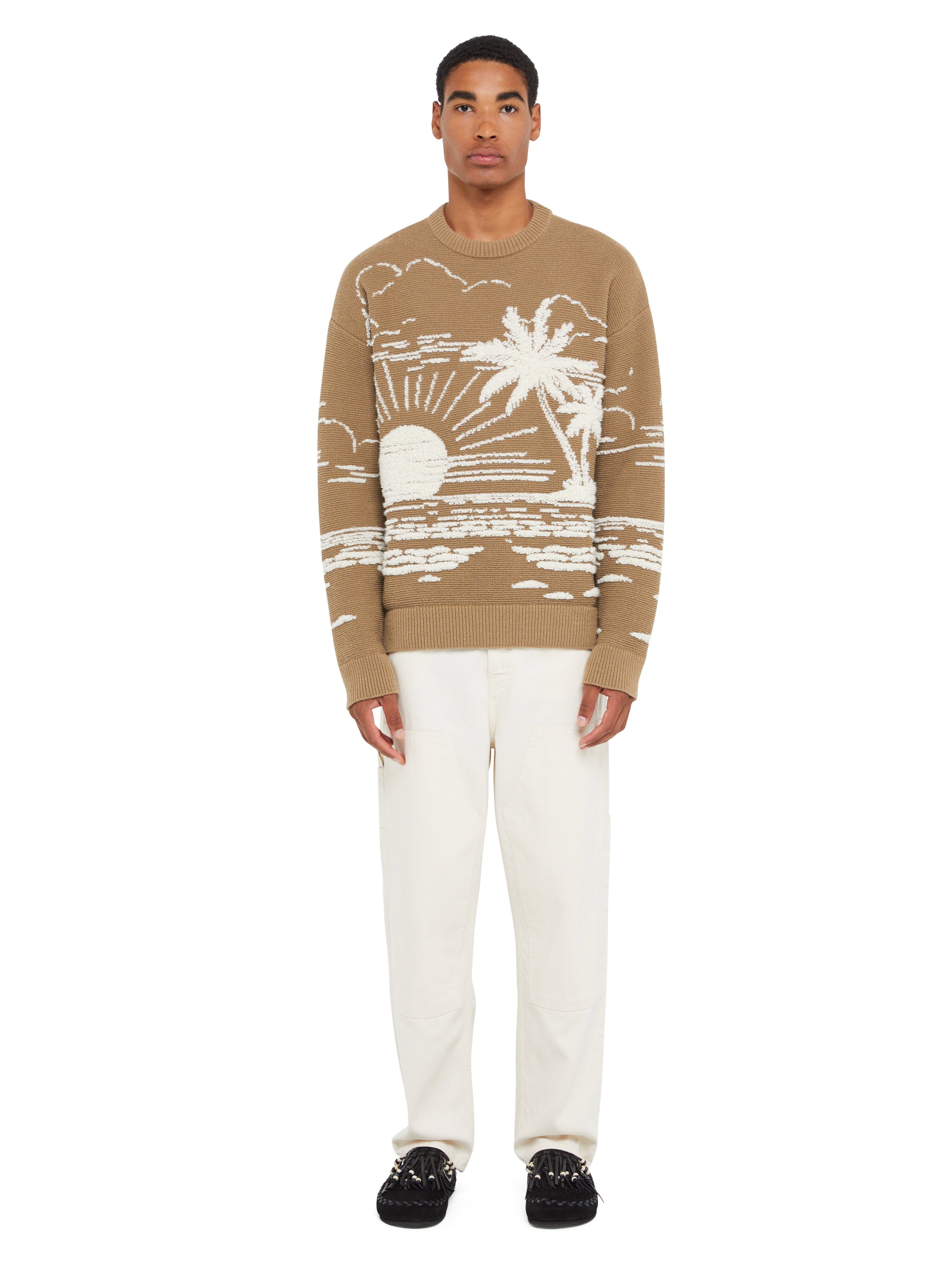 Alanui Beyond The Horizons Sweater Khaki-White LMHE033R25KNI003