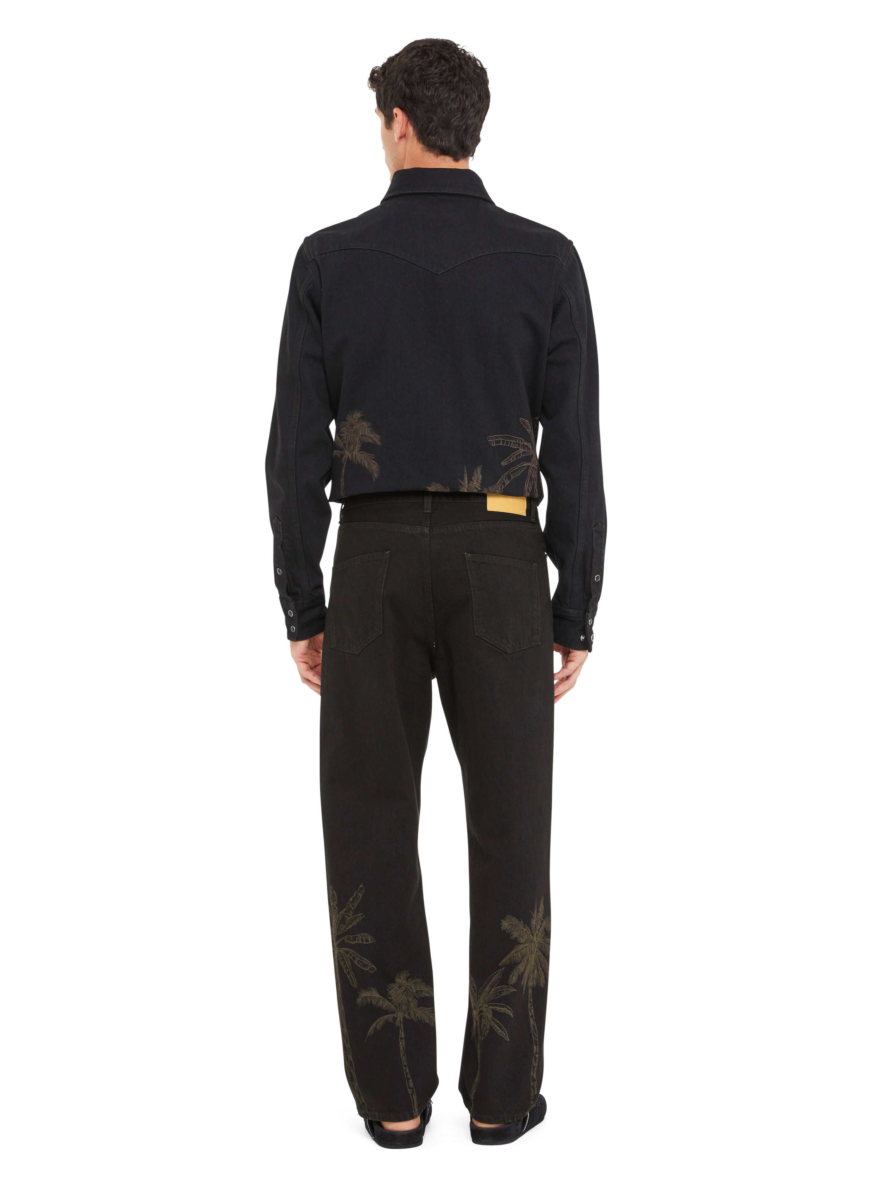 Alanui Jungle Toile De Jouy Denim Pants Black-Almond LMYA011R25DEN002