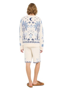 Alanui Echoes Of The Island Sweater Chalk-Light Blue