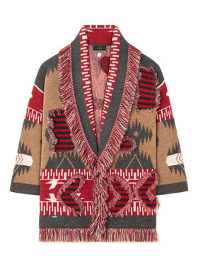 Alanui Grunge Anthem Cardigan Camel-Iron LWHB064E25KNI00A