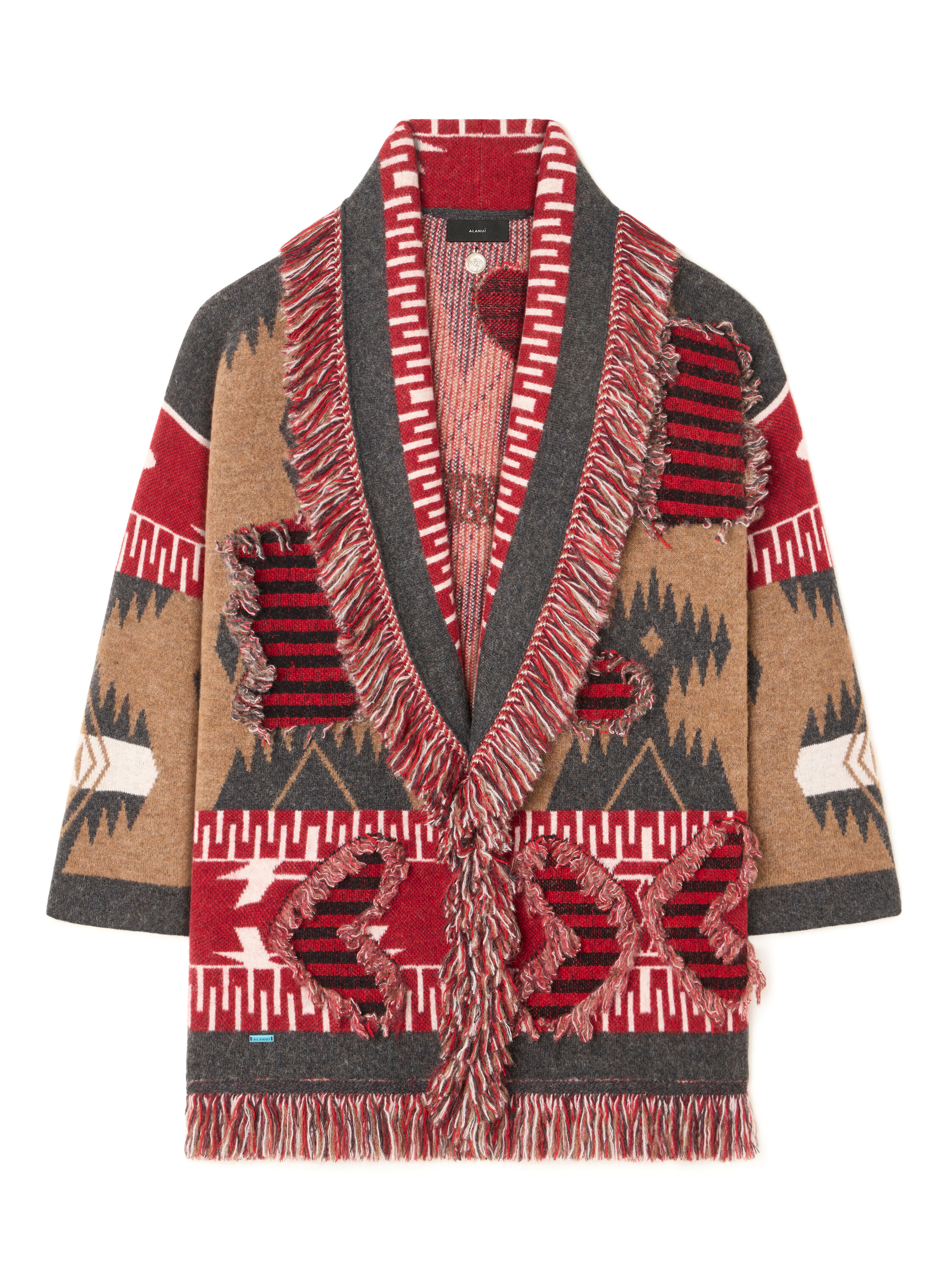 Alanui Grunge Anthem Cardigan Camel-Iron LWHB064E25KNI00A