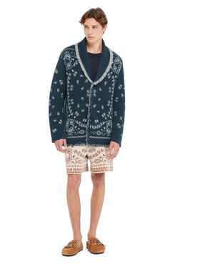 Alanui Bandana Jacquard Cardigan Arbour-Light Blue