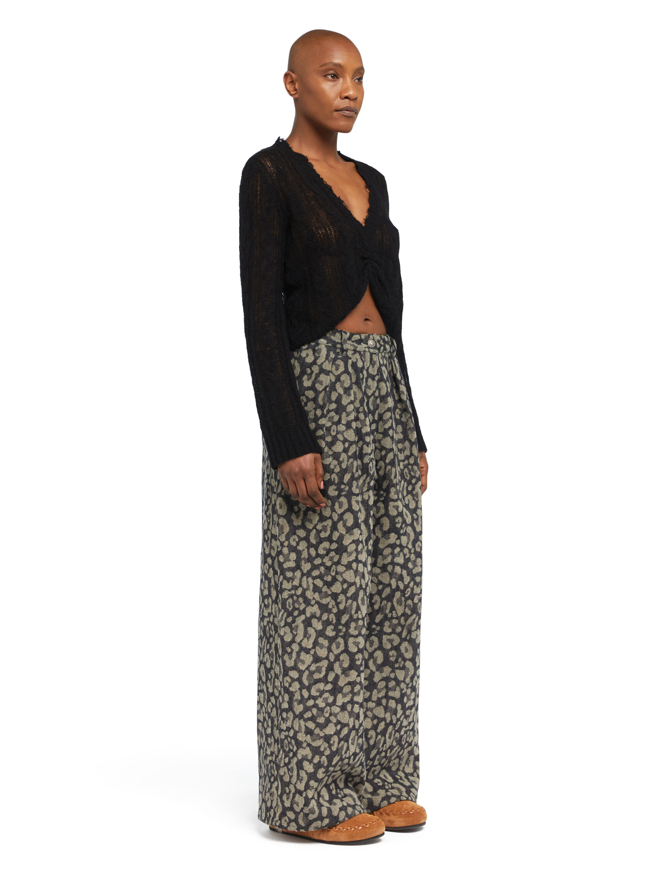Alanui Desert Drift V Neck Black LWHD001E25KNI001