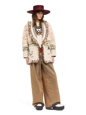Alanui Sunset Riders Cardigan Ivory-Olive LWHB064E25KNI004