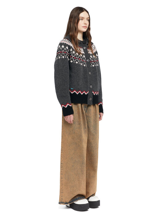 Alanui Sweet Winter Jacket Black Grey-Multicolor LWHQ01DE25KNI001