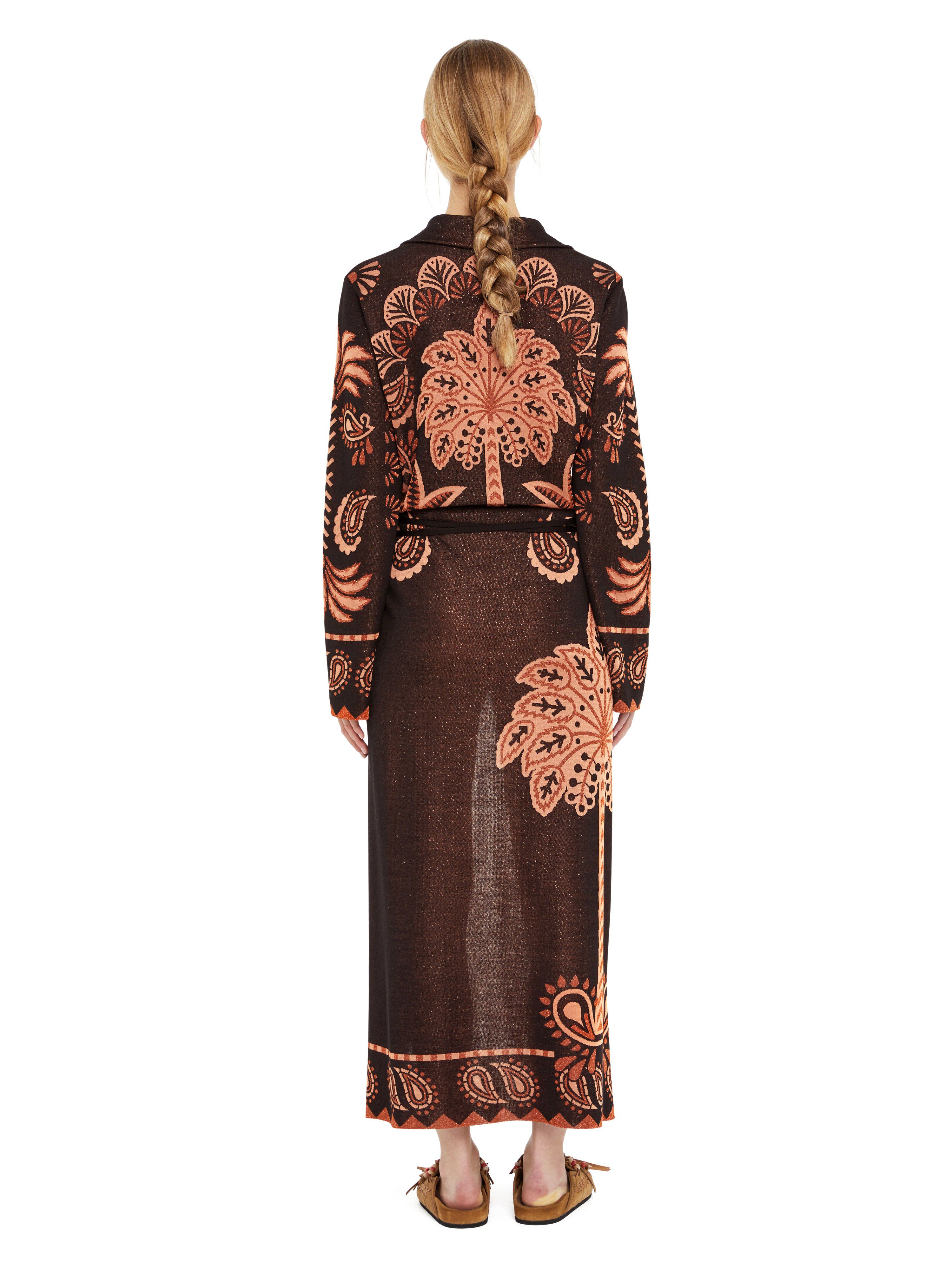Alanui Wild Wonder Foulard Skirt Black-Terracotta LWHL02AR25KNI001
