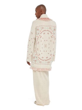 Alanui Bandana Jacquard Cardigan Chalk-Coral