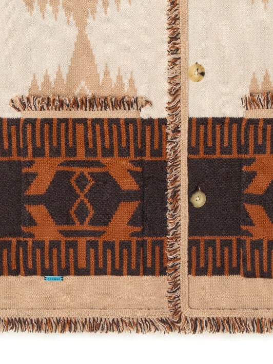 Alanui Icon Jacquard Cardigan Chalk-Cococa Delight LMHB038R26KNI002