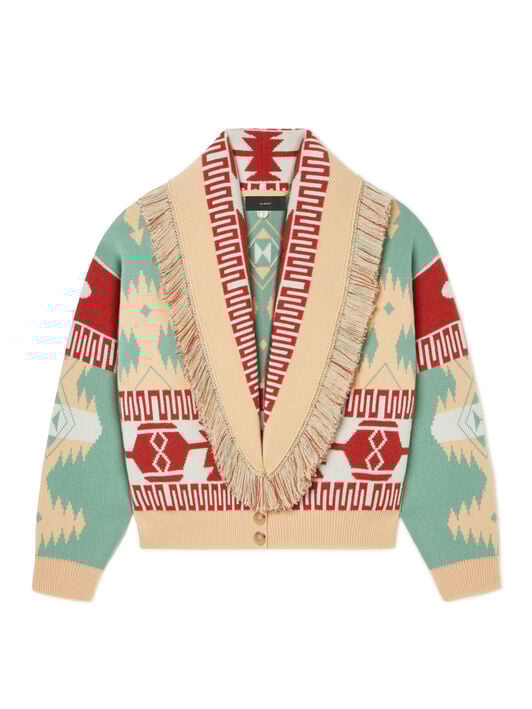 Alanui Icon Jacquard Cardi-Bomber Parrot-Peach LWHB026R26KNI001