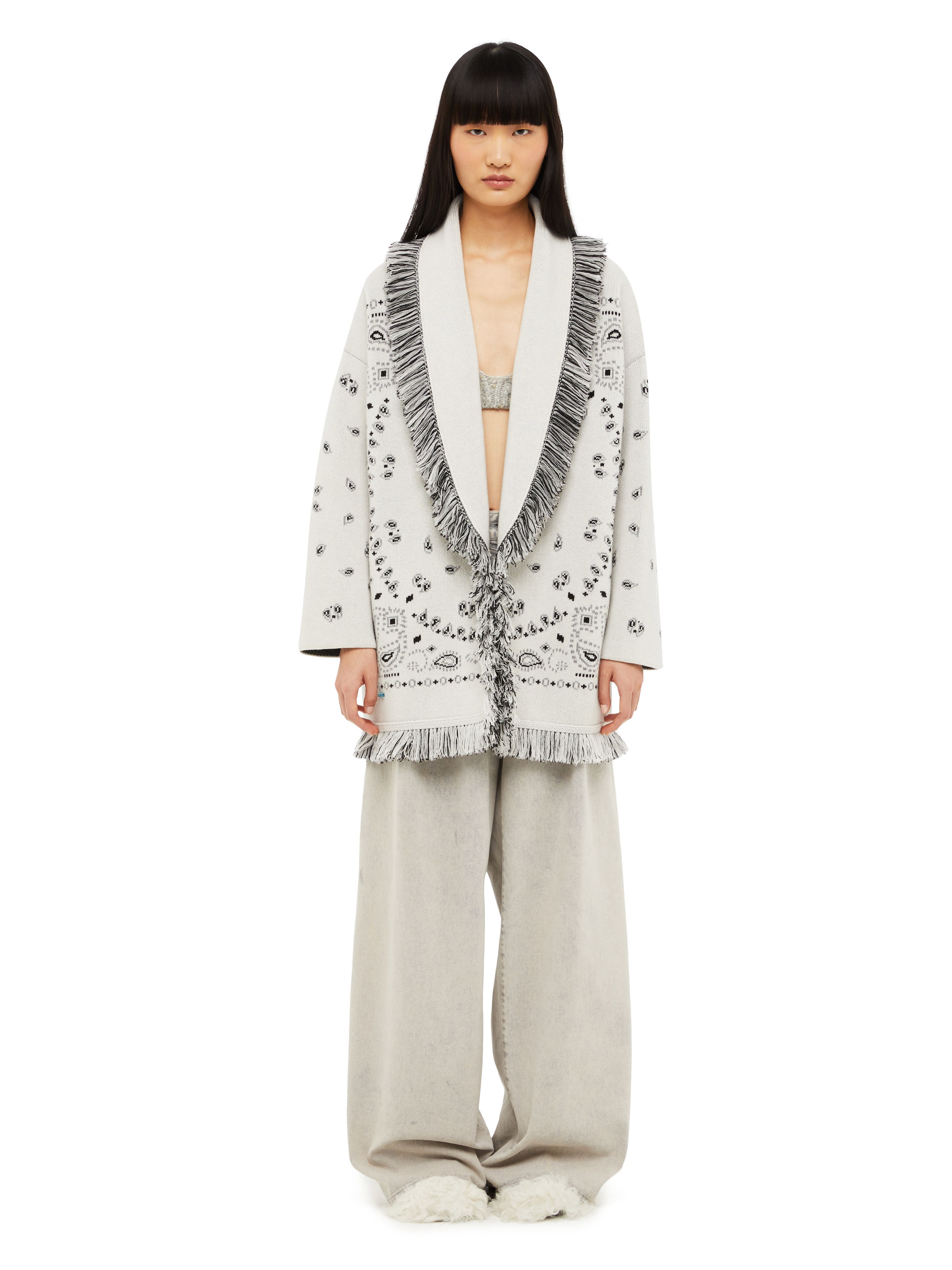 Alanui Bandana Jacquard Cardigan Moon Light LWHB064F23KNI002