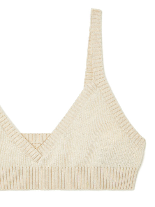 Alanui Cashmere Bralette White LWHR005E25KNI002