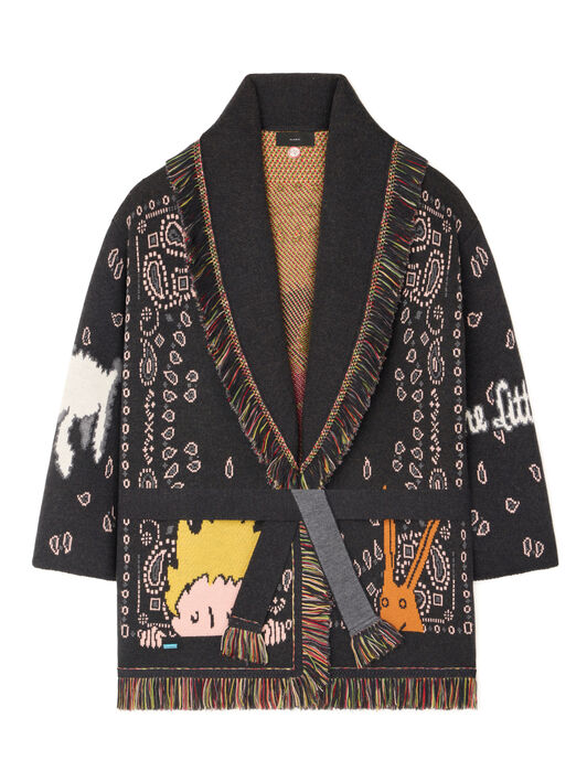 Alanui Collab The Little Prince Cardigan Charcoal LWHB064E25KNI00G