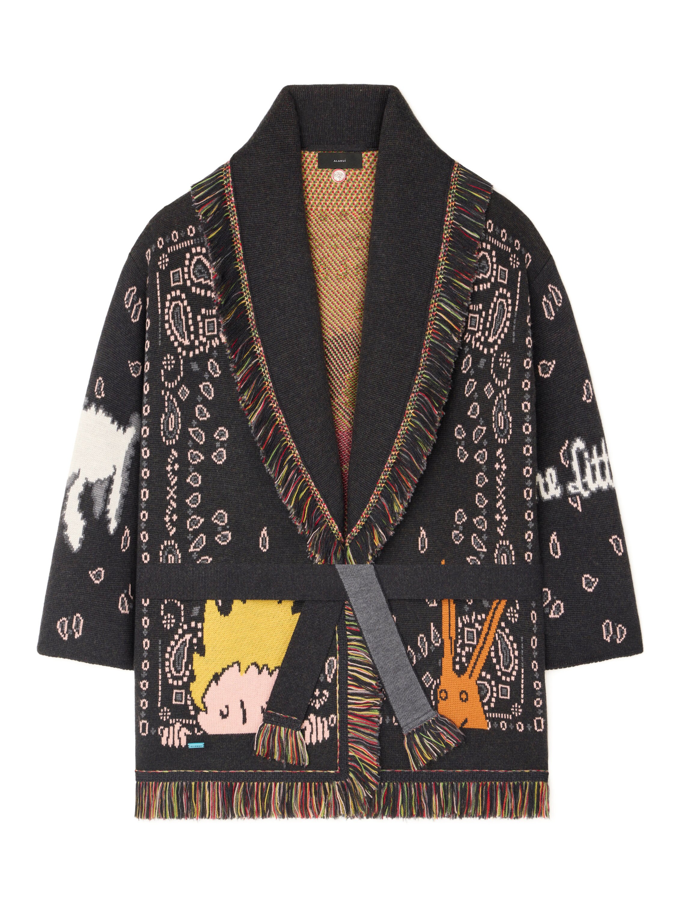 Alanui Collab The Little Prince Cardigan Charcoal LWHB064E25KNI00G