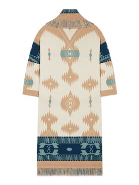 Alanui Icon Jacquard Coat Chalk-Sand