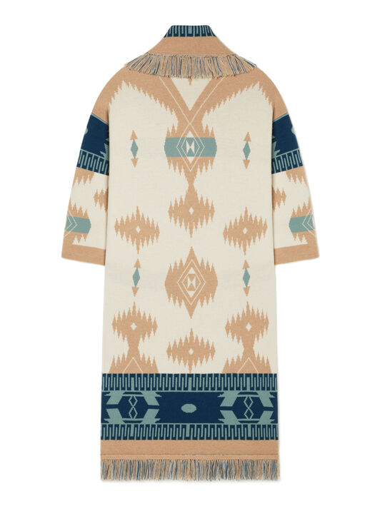 Alanui Icon Jacquard Coat Chalk-Sand LWHQ003R26KNI001
