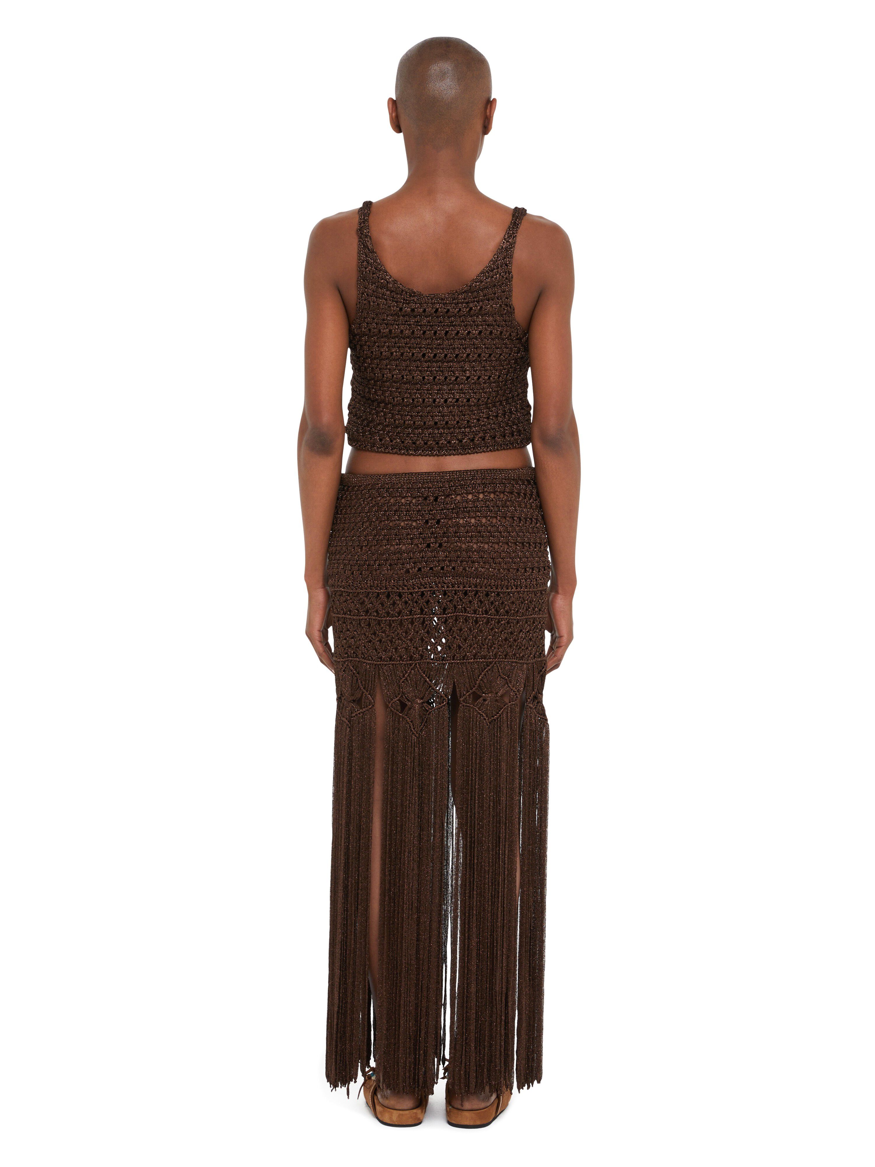 Alanui Ray Of Light Top Coffee LWHT004R25KNI001