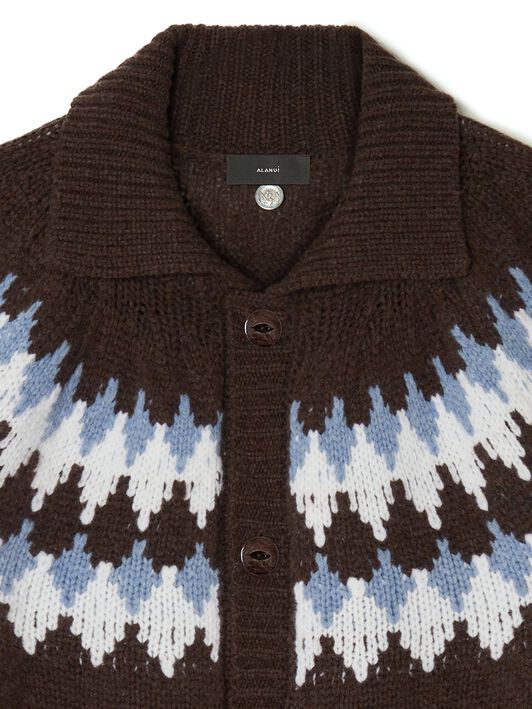 Alanui Sweet Winter Cardigan Caffee-Multicolor LMHQ005E24KNI001