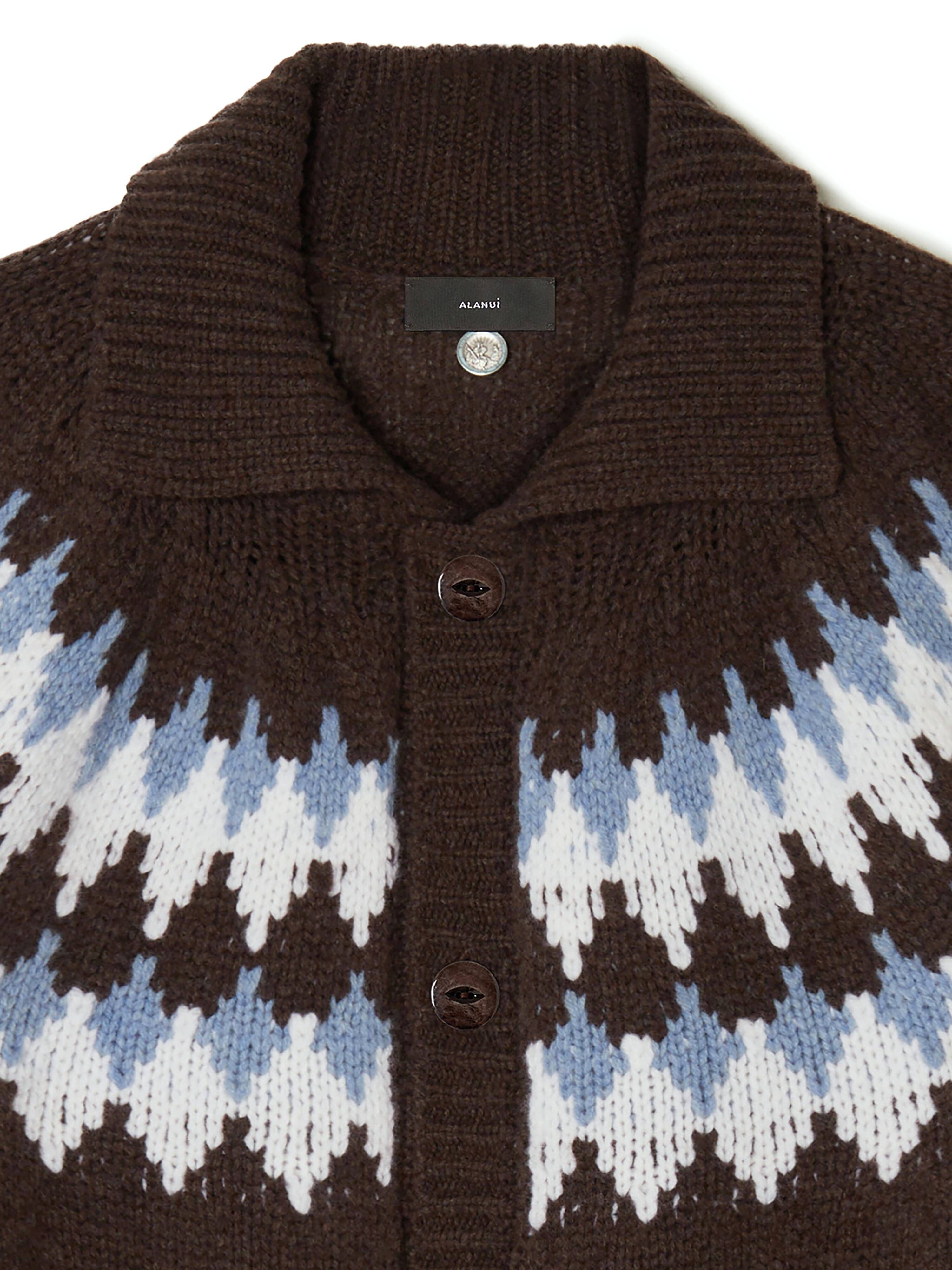 Alanui Sweet Winter Cardigan Caffee-Multicolor LMHQ005E24KNI001