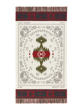 Alanui Bandana Jacquard Blanket Ivory-Olive