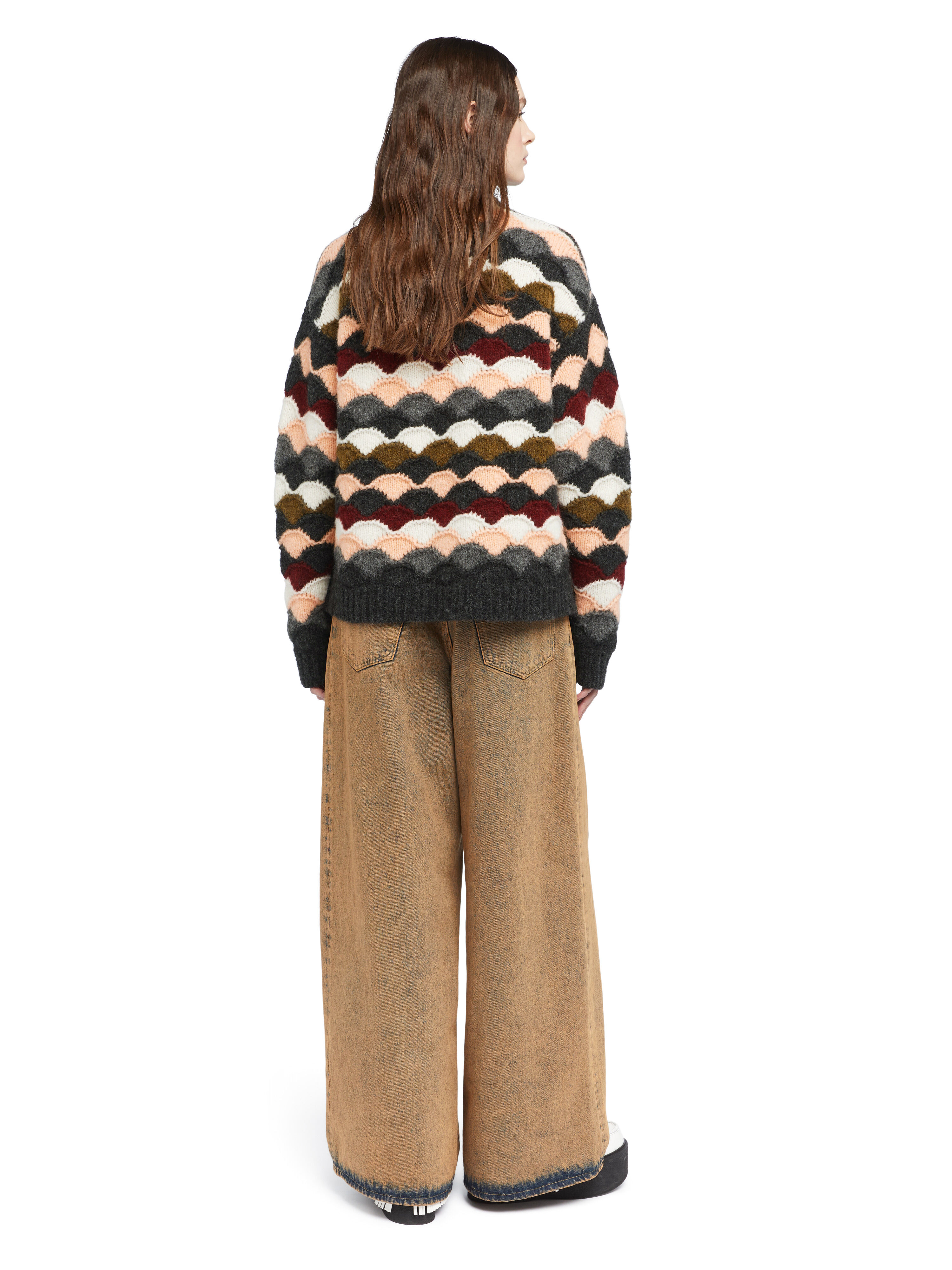 Alanui Shattered Stripes Sweater Olive-Multicolor LWHE07BE25KNI001
