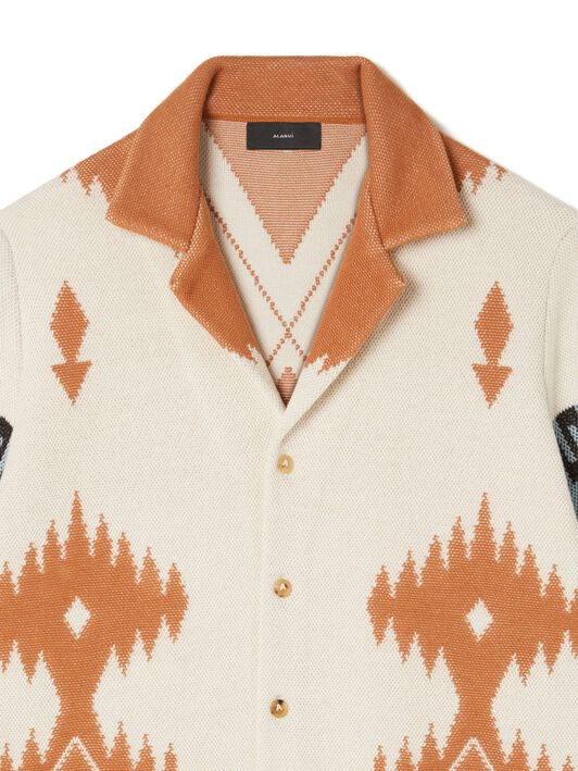 Alanui Cotton Piquet Icon Shirt Chalk-Pecan LMHY001R25KNI002