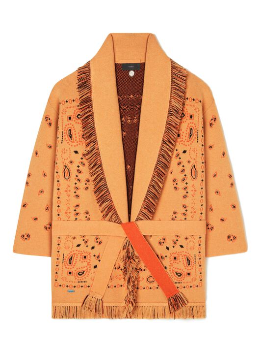 Alanui Bandana Jacquard Cardigan Chalk LWHB064R24KNI002