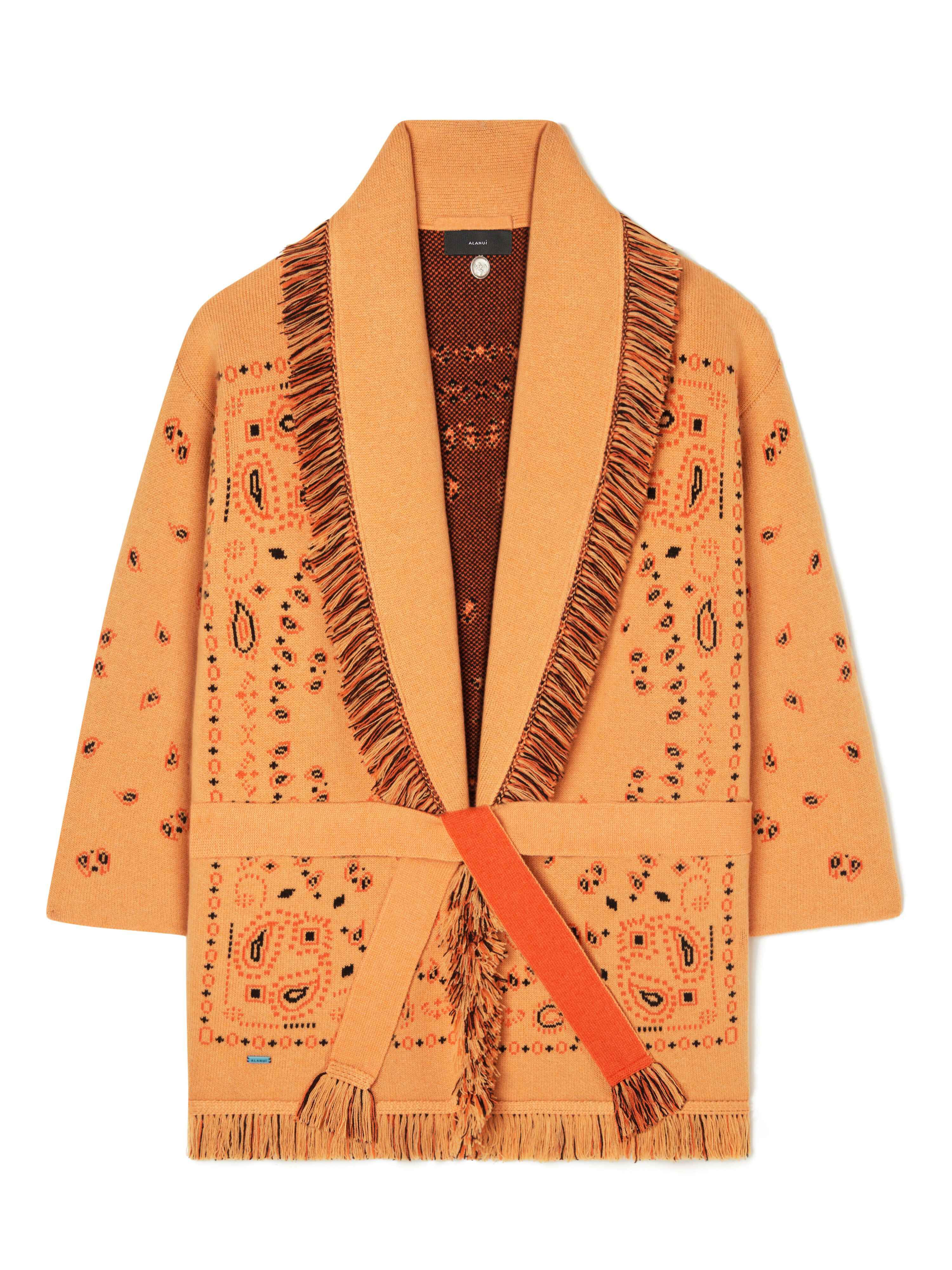 Alanui Bandana Jacquard Cardigan Chalk LWHB064R24KNI002