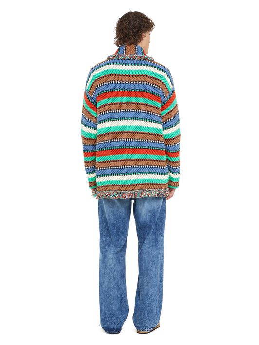 Alanui Sunny Stripes Cardigan Turquoise-Multicolor LMHB038R25KNI002