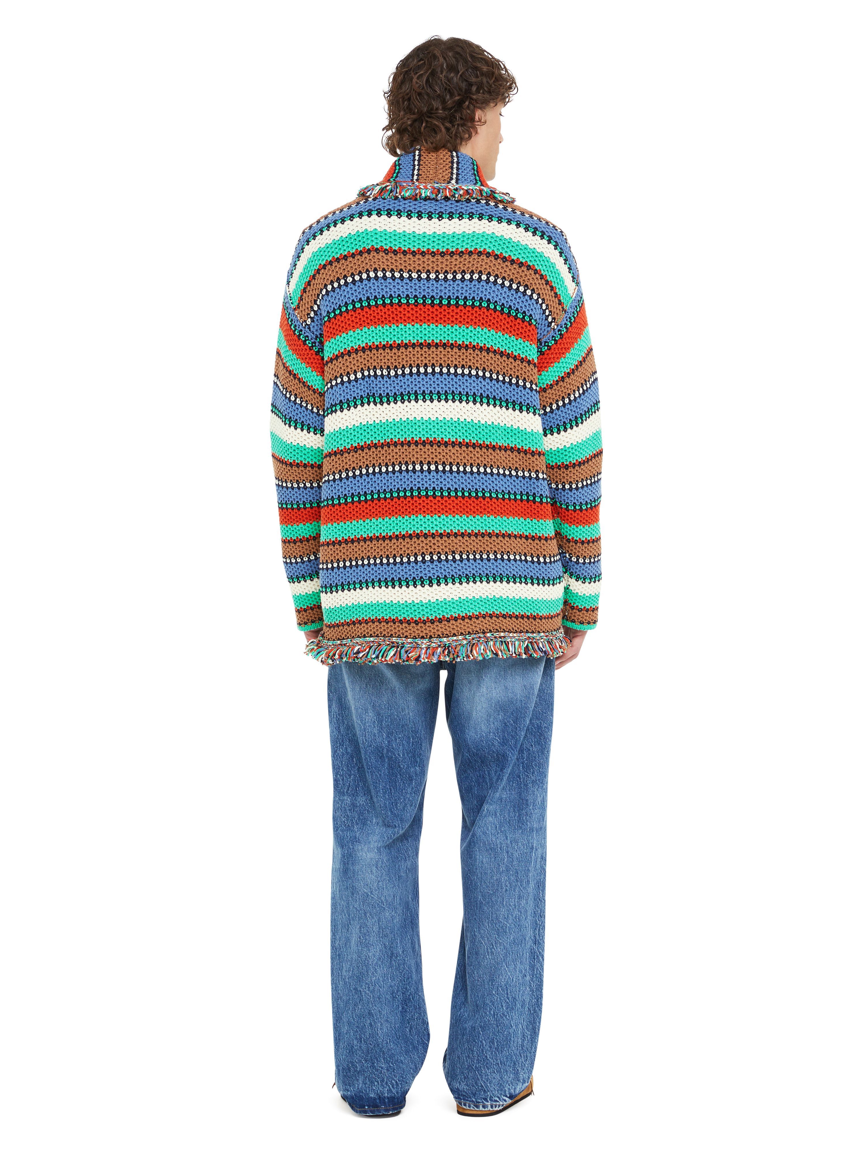 Alanui Sunny Stripes Cardigan Turquoise-Multicolor LMHB038R25KNI002