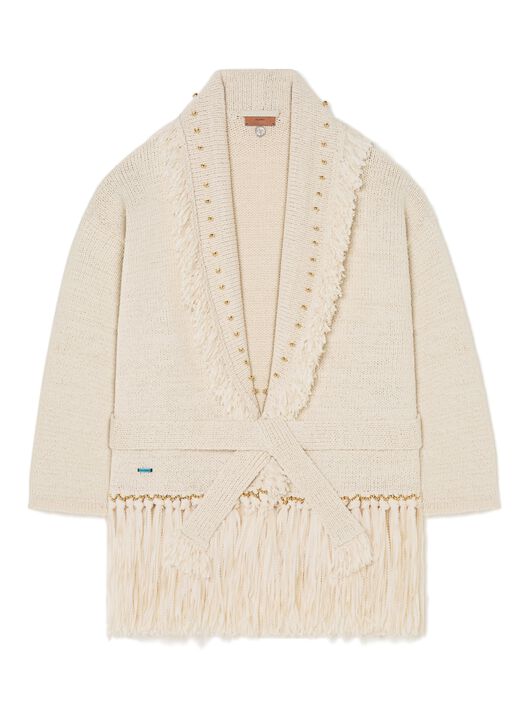 Alanui Cape Jasmine Cardigan Chalk LWHB064R25KNI00H