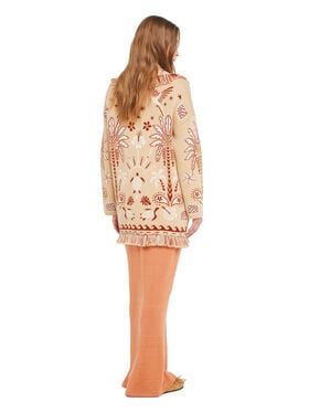 Alanui Echoes Of The Island Cardigan Pink Sand-Chalk