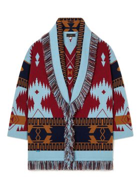 Alanui Icon Jacquard Cardigan Coffee-Linseed LMHB039R25KNI002