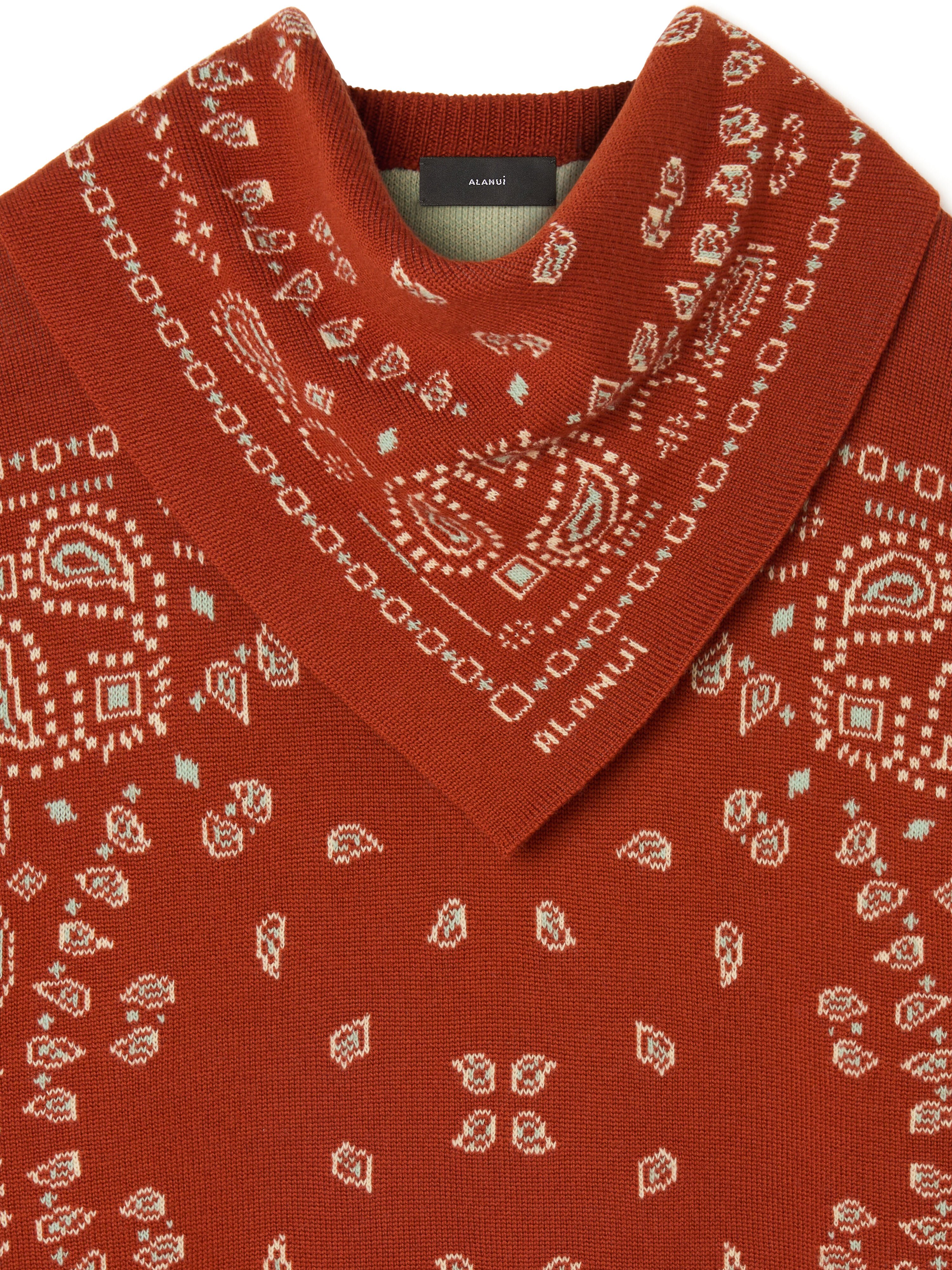 Alanui Bandana Jacquard Sweater Harissa-New Sage LWHE075R26KNI001