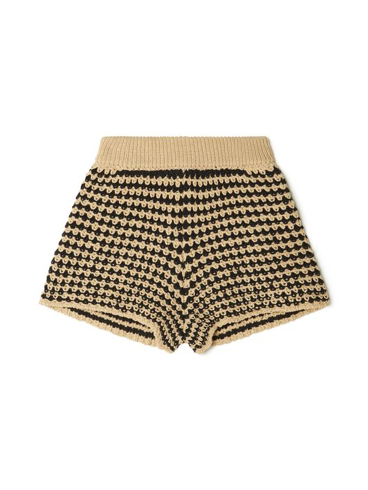 Alanui Tropical Shadow Shorts Sand-Black LWHM014R25KNI001