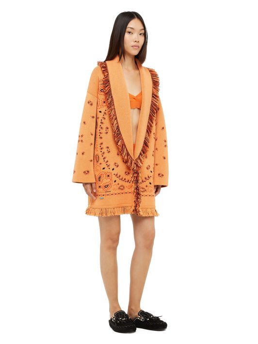 Alanui Bandana Jacquard Cardigan Chalk LWHB064R24KNI002